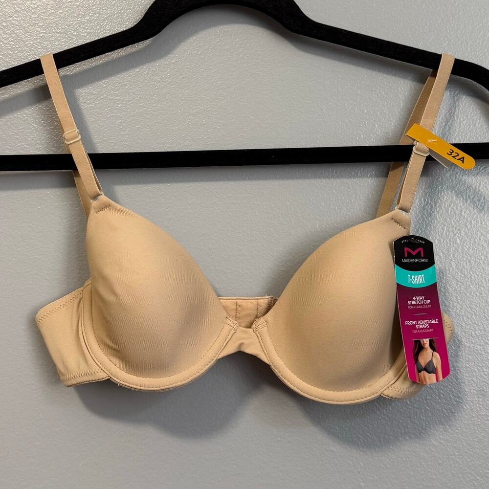 Maidenform Nude One Fab Fit Everyday Demi Underwire T-Shirt Bra NEW 32A